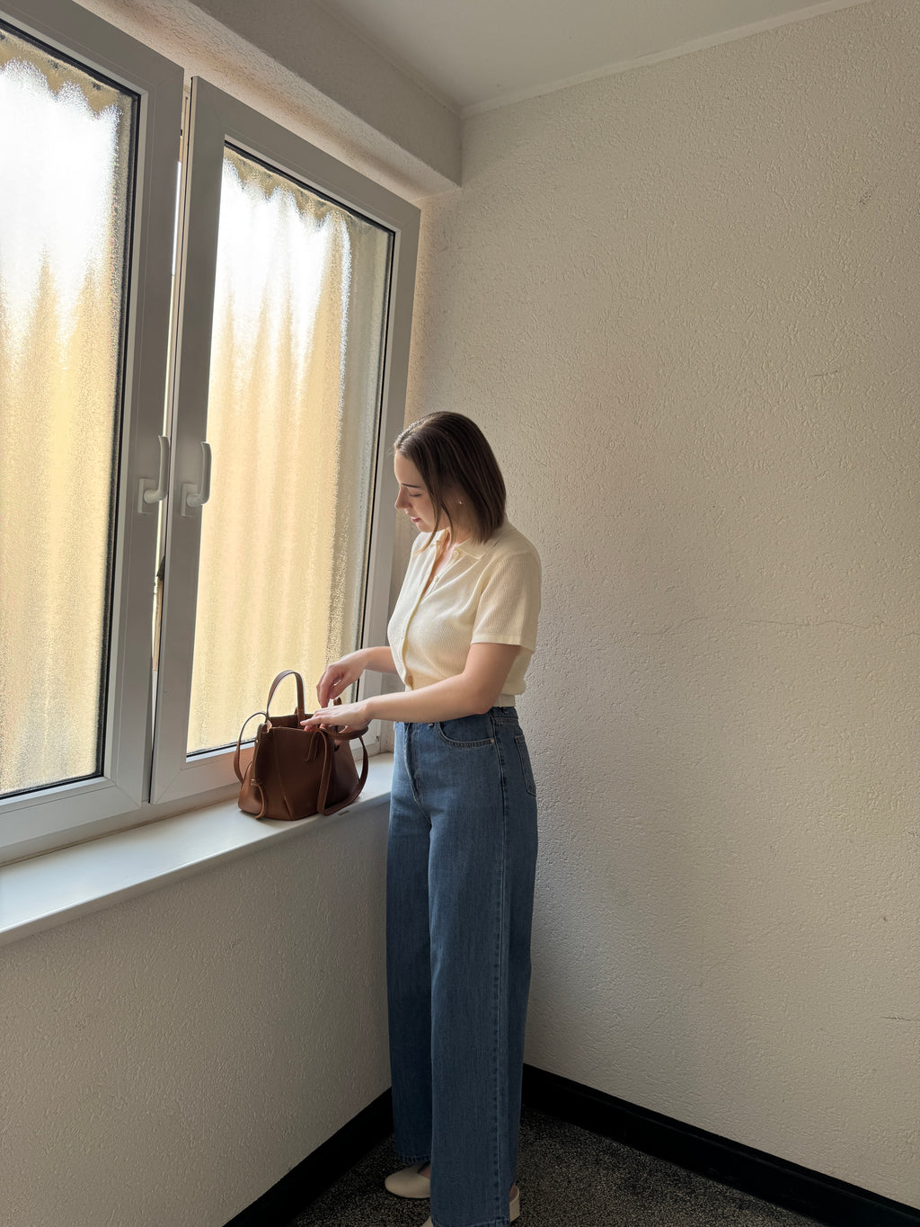 Loose Wide Denim Pants (100% Cotton)