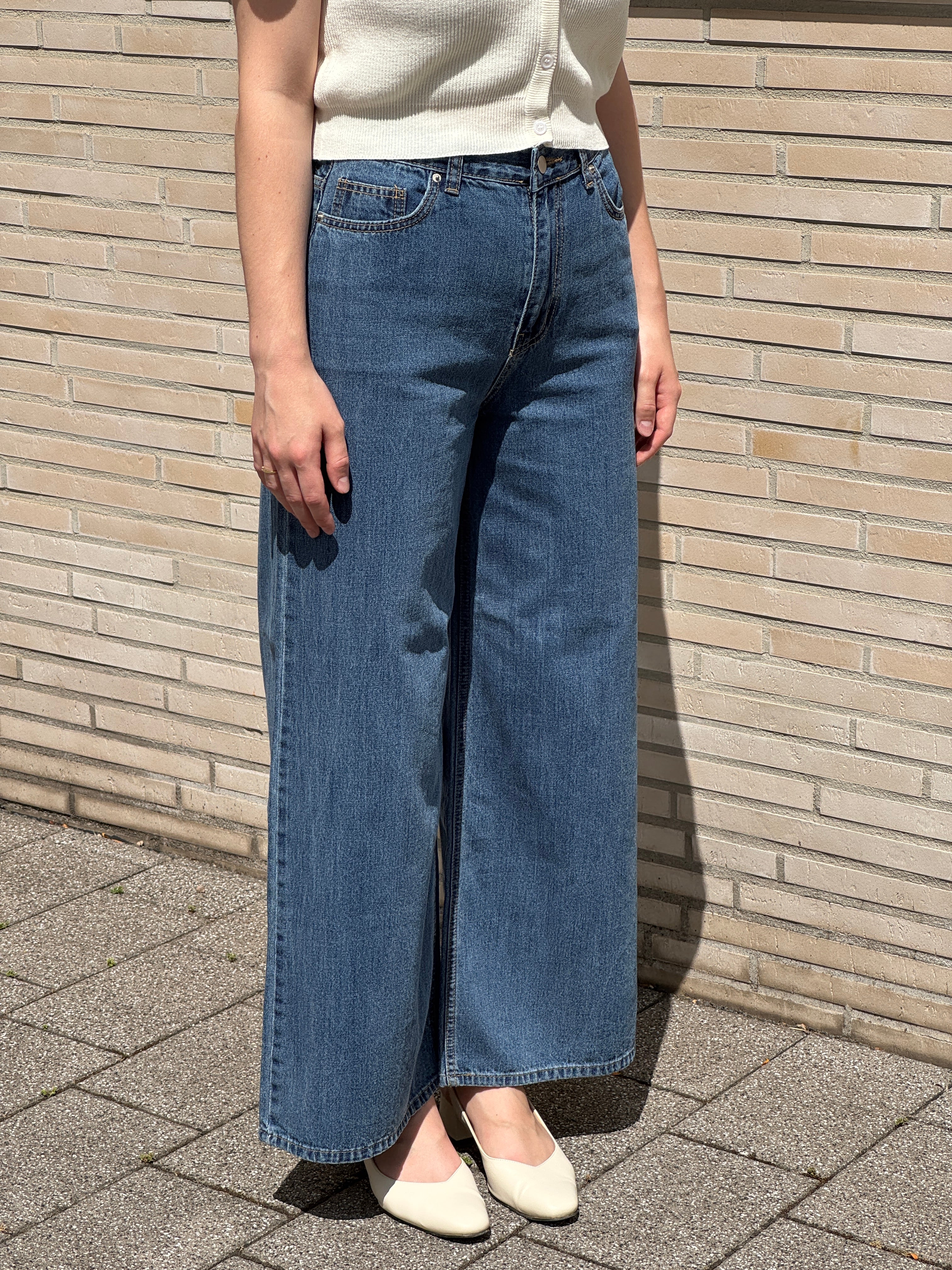 Loose Wide Denim Pants (100% Cotton)